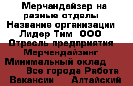 Мерчандайзер на разные отделы › Название организации ­ Лидер Тим, ООО › Отрасль предприятия ­ Мерчендайзинг › Минимальный оклад ­ 25 000 - Все города Работа » Вакансии   . Алтайский край,Алейск г.